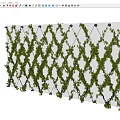 Decorative Lattice Trellis Fence Covered With Green Climbing Vines For Outdoor Garden