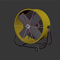 Yellow Air Cooler Fan with Black Stand Wheels and Metal Blades for Powerful Cooling