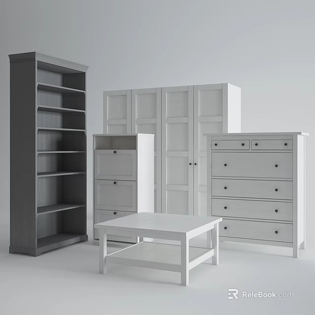 Modern White Chest of Drawers With Simple Design And Home Storage Functionality 3d model 