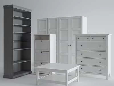 Modern White Chest of Drawers With Simple Design And Home Storage Functionality 3d model
