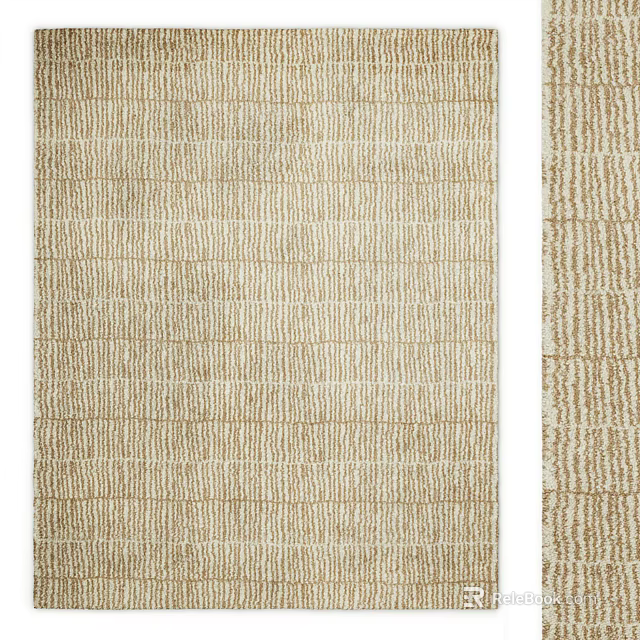 Square Rug With Geometric Pattern Neutral Color Soft Texture For Modern Home Decor Living Room 3d model 