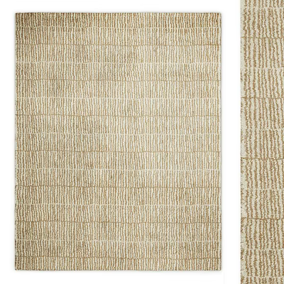 Square Rug With Geometric Pattern Neutral Color Soft Texture For Modern Home Decor Living Room 3d model