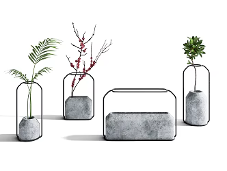 Modern vase creative ornaments 3d model