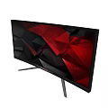 Modern LED TV Displaying Red Geometric Pattern On Screen With Sleek Black Frame 3d model