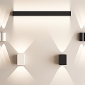 Modern minimalist courtyard wall lamp square box wall lamp wall lamp aisle lamp corridor lamp atmosphere lamp 3d model