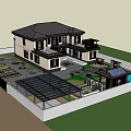 Japanese Garden Landscape With Stone Stepping Path Maple Trees And Stone Lanterns
