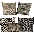 Modern Decorative Throw Pillows With Various Geometric Patterns And Neutral Tones 3d model