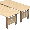 Modern Wooden Desks with Sturdy Metal Frame and Simple Design for Home Office