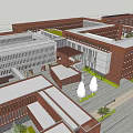Red Brick School Architecture College Architecture University School Architecture 3d model