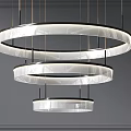 Modern Multi Layer Circular Ring Chandelier With Sleek Metal Frame And Transparent Shade 3d model