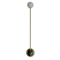 Modern Minimalist Brass Wall Light With Sleek Rod And Spherical Elements For Interior Lighting