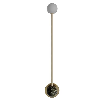 Modern Minimalist Brass Wall Light With Sleek Rod And Spherical Elements For Interior Lighting 3d model