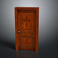 Carved Wooden Door With Cross Pattern And Bottom Floral Carvings Design