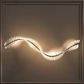 Modern Wave Shaped Chandelier With White Illuminated Lights And Black Frame For Indoor Decor