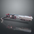 Futuristic Weapon With Red Silver Components And Advanced Glowing Design Features 3d model