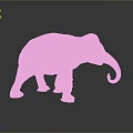 Shiny Golden Elephant Sculpture With Metal Texture On Dark Reflective Surface