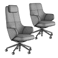 Single Chair Modern Leather Beige Brown Swivel Wheels Office Home Use Design