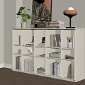 French Floor-Standing Bookcase Storage Cabinet Tortoise Bamboo 3d model