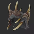Unique Spiked Bone Inspired Jewelry Piece With Antique Metal Details