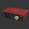 Focusrite Scarlett Solo Red Audio Interface With Headphone Output And Control Knobs