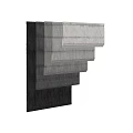 Various Colored Textured Fabric Blinds Stacked For Home Window Decoration