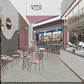 Bright Bubble Tea Shop Interior With Pink Walls Open Space Bar And High Stools