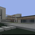 Modern School Buildings With Sports Field Greenery And Surrounding Road Interchange