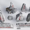 Artistic Stone Wood Decor Pieces With Engraved Characters And Various Shapes