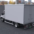 IVECO White Commercial Box Truck With Cab And Cargo Box Front View