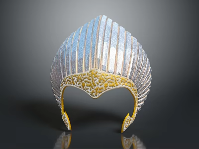 Luxury Silver Gold Jewelry Crown Featuring Leaf Like Structure And Intricate Patterns 3d model