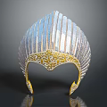 Luxury Silver Gold Jewelry Crown Featuring Leaf Like Structure And Intricate Patterns 3d model