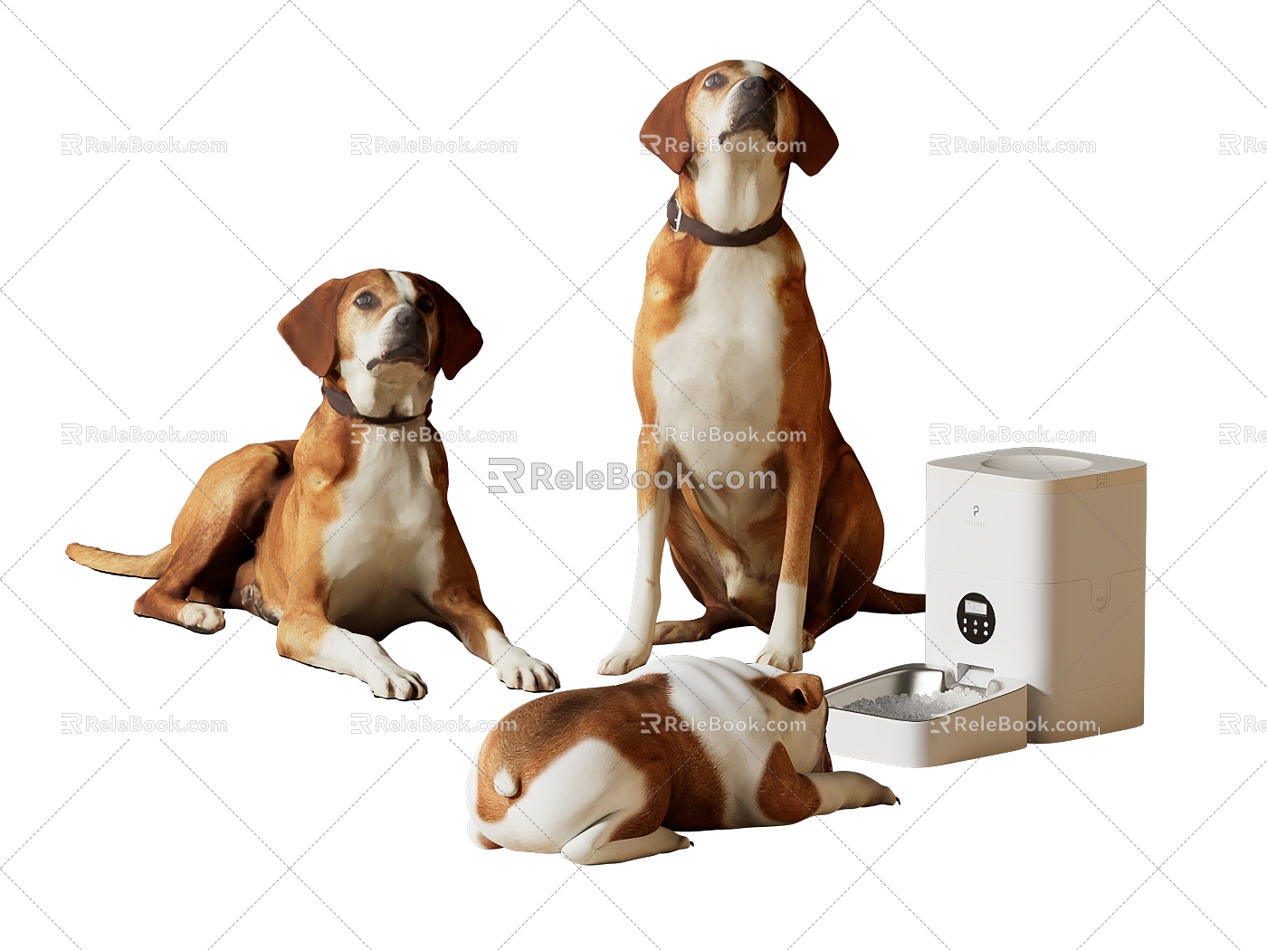 Pet Dog Golden Labrador Retriever Smart Pet Feeder Dog Food Machine Cat Food Machine Feeder 3d model