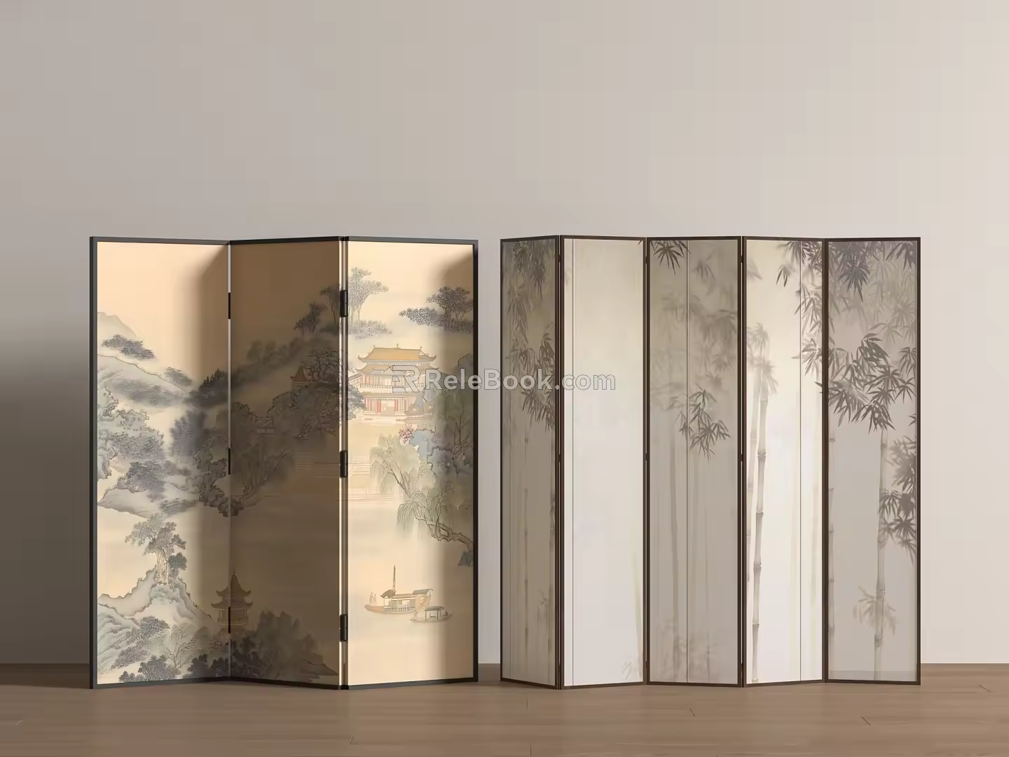 new chinese style screen 3d model