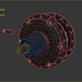 Black Metal Engine Structure With Central Shaft Bolted Components And Connecting Cable