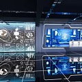 Modern Hi tech Exhibition Hall With LED Screens Futuristic Lighting Circular Platform And Digital Backdrop