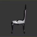 Elegant Classic Carved Chairs With Blue Gray Diamond Tufted Upholstery And Ornate Legs