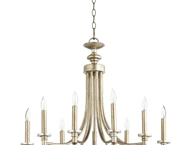 Classic Style Chandelier With Candle Shaped Arms And Elegant Metal Finish 3d model