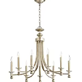 Classic Style Chandelier With Candle Shaped Arms And Elegant Metal Finish