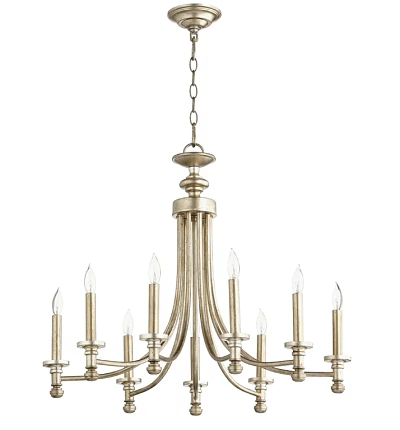 Classic Style Chandelier With Candle Shaped Arms And Elegant Metal Finish 3d model