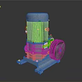 Gray Industrial Gear Motor with Yellow Component and Metal Base Structure