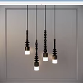 Modern Black Pendant Lights With Unique Spiral Cone Designs And White Bulbs