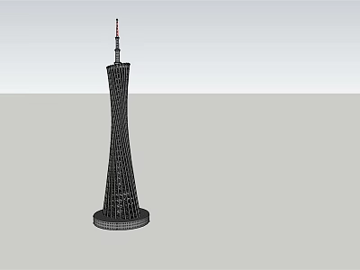 Modern Spiral Tower Structure with Antenna on Top as City Landmark Design 3d model
