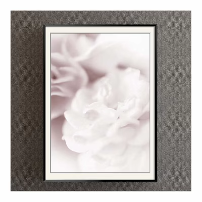 Framed Botanical Plant Painting Featuring Soft White Flower Art For Home Decor 3d model