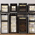 Modern Kitchen Appliances With Wine Coolers Glass Cabinets And LED Lighting