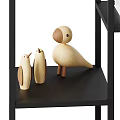 Modern Black Metal Shelf Unit With Stacked Books Decorative Vases And Sculptures
