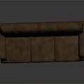 Classic Brown Upholstered Three Seater Sofa With Armrests And Comfortable Design