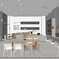 Japanese terrazzo Modern minimalist coffee shop 3d model