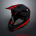 Black And Red Tactical Military Helmet With Ventilation System And Protective Gear Design