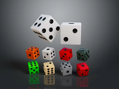 Colorful Dice Shaped Furniture With Stacked And Floating Design In Various Sizes 3d model
