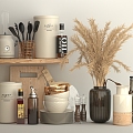 Modern Kitchen Dishes Storage Jars Decoration Supplies Display Board Dried Flower Seasoning Spices Kitchen Utensils Vase Pepper Oil Glass Bottle 3d model